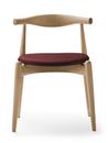 CH20 Elbow Chair, Eiche geseift, Leder burgund