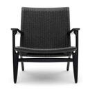 CH25 Lounge Chair, Eiche schwarz lackiert, Schwarz
