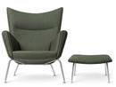 CH445 Wing Chair, Passion - grün, Mit Fußhocker