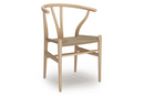 CH24 Wishbone Chair, Buche geseift, Geflecht natur