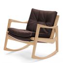 Euvira Rocking Chair Soft, Eiche natur, Leder Classic chocolate