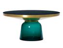 Bell Coffee Table, Messing, klar lackiert, Smaragd-grün