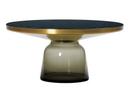 Bell Coffee Table, Messing, klar lackiert, Quarz-grau