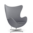Egg Chair, Christianshavn, Christianshavn 1170 - Light Grey Uni, Satingebürstetes Aluminium, Ohne Fußhocker
