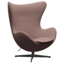 Egg Chair, Re-wool, 648 - Pale rose/natural, Black, Ohne Fußhocker