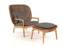 Kay Highback Lounge Chair, Brindle, Fife Platinum, Mit Ottoman