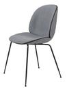 Beetle Dining Chair mit Polsterung, Mittelgrau / Mattschwarz