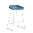 About A Stool AAS 38, Küchenvariante: Sitzhöhe 64 cm, Stahl pulverbeschichtet weiß, Azure blue 2.0
