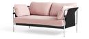 Can Sofa 2.0, Zweisitzer, Stoff Linara 415 - Rosa, Chrom
