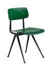 Result Chair, Eiche dunkelgrün lackiert, Stahl pulverbeschichtet schwarz