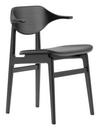 Bufala Dining Chair, Eiche schwarz lackiert, Leder Dunes anthrazit
