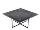 Ninety Table, Groß (H 35 x B 80 x T 80 cm), Schwarz Marquina, Stahl, schwarz pulverbeschichtet