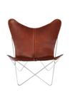 Trifolium Butterfly Chair, Cognac, Edelstahl