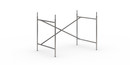 Eiermann 2 Tischgestell , Stahl farblos, senkrecht, versetzt, 100 x 66 cm, Mit Verlängerung (Höhe 72-85 cm)