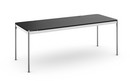 USM Haller Tisch Plus, 200 x 75 cm, 06-Eiche lackiert schwarz, Klappe rechts