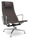 Aluminium Chair EA 124, Poliert, Leder (Standard), Chocolate