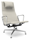 Aluminium Chair EA 124, Poliert, Leder (Standard), Snow