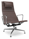 Aluminium Chair EA 124, Verchromt, Leder (Standard), Kastanie