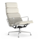 Soft Pad Chair EA 222, Untergestell poliert, Leder Premium F snow, Plano weiß