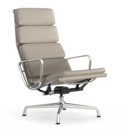 Soft Pad Chair EA 222, Untergestell verchromt, Leder Standard sand, Plano mauve grau