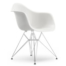 Eames Plastic Armchair RE DAR, Weiß, Ohne Polsterung, Ohne Polsterung, Standardhöhe - 43 cm, Verchromt