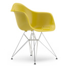 Eames Plastic Armchair RE DAR, Senf, Ohne Polsterung, Ohne Polsterung, Standardhöhe - 43 cm, Verchromt