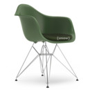 Eames Plastic Armchair RE DAR, Forest, Mit Sitzpolster, Elfenbein / forest, Standardhöhe - 43 cm, Verchromt