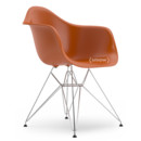 Eames Plastic Armchair RE DAR, Rostorange, Ohne Polsterung, Ohne Polsterung, Standardhöhe - 43 cm, Verchromt