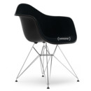 Eames Plastic Armchair RE DAR, Tiefschwarz, Mit Vollpolsterung, Nero, Standardhöhe - 43 cm, Verchromt