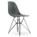 Eames Plastic Side Chair RE DSR, Granitgrau, Ohne Polsterung, Ohne Polsterung, Standardhöhe - 43 cm, Beschichtet basic dark