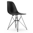 Eames Plastic Side Chair RE DSR, Tiefschwarz, Ohne Polsterung, Ohne Polsterung, Standardhöhe - 43 cm, Beschichtet basic dark