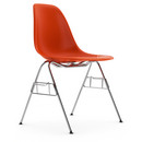 Eames Plastic Side Chair RE DSS, Rot (poppy red), Ohne Polsterung, Ohne Polsterung, Mit Reihenverbindung (DSS)