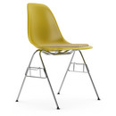 Eames Plastic Side Chair RE DSS, Senf, Mit Sitzpolster, Senf / elfenbein, Mit Reihenverbindung (DSS)
