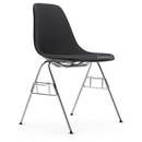 Eames Plastic Side Chair RE DSS, Granitgrau, Mit Vollpolsterung, Dunkelgrau, Mit Reihenverbindung (DSS)