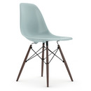 Eames Plastic Side Chair RE DSW, Eisgrau, Ohne Polsterung, Ohne Polsterung, Standardhöhe - 43 cm, Ahorn dunkel