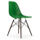 Eames Plastic Side Chair RE DSW, Grün, Ohne Polsterung, Ohne Polsterung, Standardhöhe - 43 cm, Ahorn dunkel