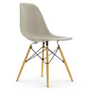 Eames Plastic Side Chair RE DSW, Kieselstein, Ohne Polsterung, Ohne Polsterung, Standardhöhe - 43 cm, Ahorn gelblich