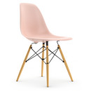 Eames Plastic Side Chair RE DSW, Zartrosé, Ohne Polsterung, Ohne Polsterung, Standardhöhe - 43 cm, Esche honigfarben
