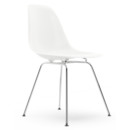 Eames Plastic Side Chair RE DSX, Weiß, Ohne Polsterung, Ohne Polsterung, Standardhöhe - 43 cm, Verchromt
