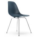 Eames Plastic Side Chair RE DSX, Meerblau, Ohne Polsterung, Ohne Polsterung, Standardhöhe - 43 cm, Verchromt