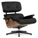 Lounge Chair, Nussbaum schwarz pigmentiert, Leder Premium F nero, 89 cm, Aluminium poliert, Seiten schwarz