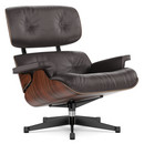 Lounge Chair, Santos Palisander, Leder Premium F chocolate, 89 cm, Aluminium poliert, Seiten schwarz