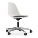 Eames Plastic Side Chair RE PSCC, Weiß, Mit Sitzpolster, Nero / elfenbein