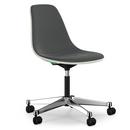 Eames Plastic Side Chair RE PSCC, Classic green, Mit Vollpolsterung, Dunkelgrau