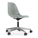 Eames Plastic Side Chair RE PSCC, Hellgrau RE, Mit Sitzpolster, Eisblau / elfenbein