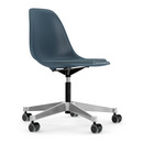 Eames Plastic Side Chair RE PSCC, Meerblau RE, Mit Sitzpolster, Eisblau / moorbraun