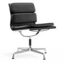 Soft Pad Chair EA 205, Verchromt, Leder Standard nero, Plano nero