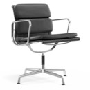 Soft Pad Chair EA 207 / EA 208, EA 207 - nicht drehbar, Poliert, Leder Standard asphalt, Plano dunkelgrau