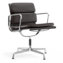 Soft Pad Chair EA 207 / EA 208, EA 207 - nicht drehbar, Verchromt, Leder Standard chocolate, Plano braun