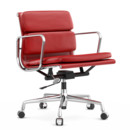 Soft Pad Chair EA 217, Verchromt, Leder Standard rot, Plano poppy red